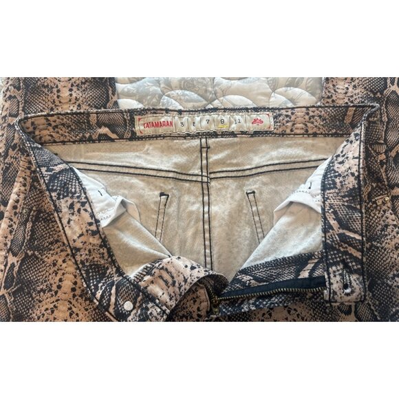 Catamaran Snake Print High-Waisted Skinny Pants Size 9 - Picture 6 of 8